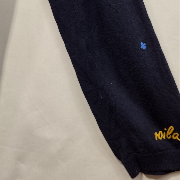 Talbots Charming Embroidered Sweater Cardigan Women's L Blue French Artsy Retro - Picture 6 of 12